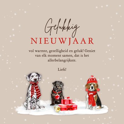 Kerstkaart hondjes kerst 3