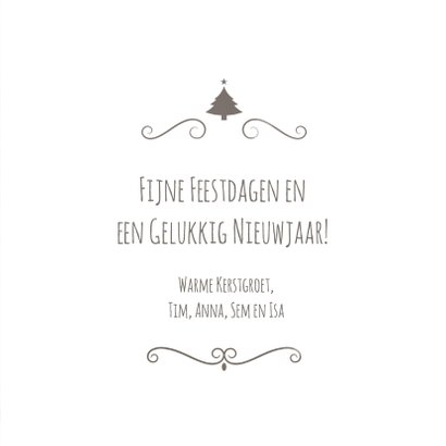 Kerstkaart hout foto kerstbal 3