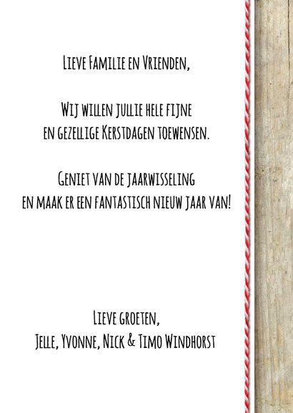 kerstkaart hout foto stempel zwart 3