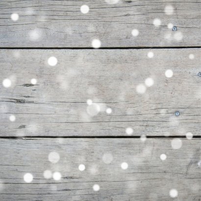 Kerstkaart hout label sneeuw 2
