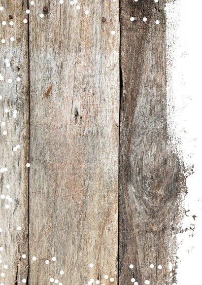 Kerstkaart hout sneeuw 2019 2
