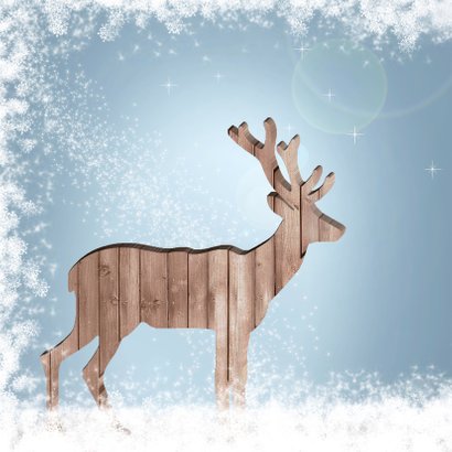 Kerstkaart houten hert 2