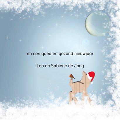 Kerstkaart houten hert 3