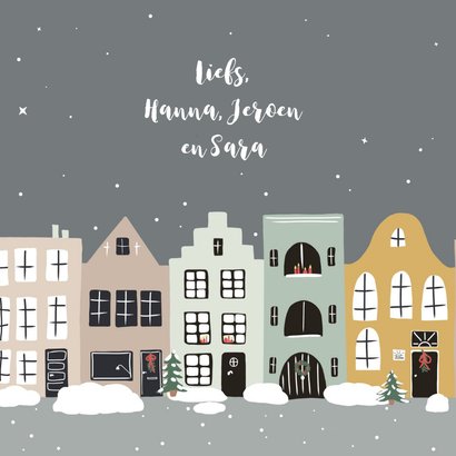 Kerstkaart huizen in wintersfeer 3