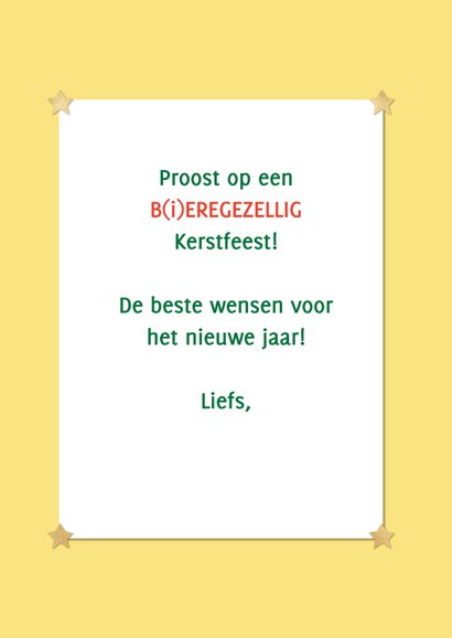 Kerstkaart humor vrolijk christmas beer kleur aanpasbaar 3