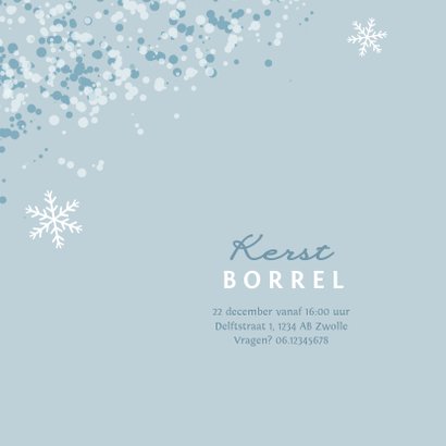 Kerstkaart ice blue winter foto sneeuwvlokjes 2