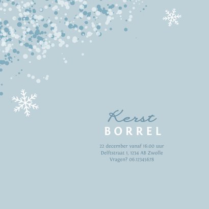 Kerstkaart ice blue winter foto sneeuwvlokjes 2