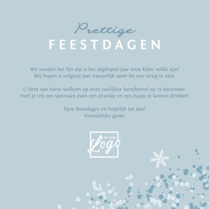 Kerstkaart ice blue winter foto sneeuwvlokjes 3