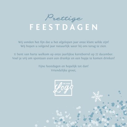 Kerstkaart ice blue winter foto sneeuwvlokjes 3