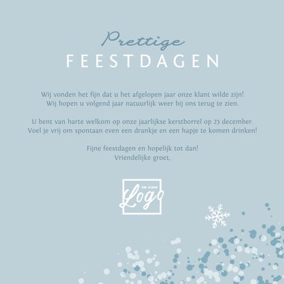 Kerstkaart ice blue winter foto sneeuwvlokjes 3