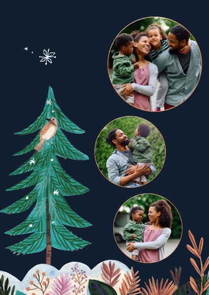 Kerstkaart ijsberen bij maanlicht op de noordpool 2