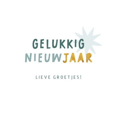 Kerstkaart ijsblauw en goudlook vormen 3