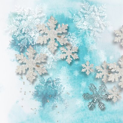 Kerstkaart ijsblauw winter 2
