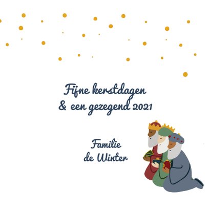 Kerstkaart illustratie geboorte Jezus kerststal 3