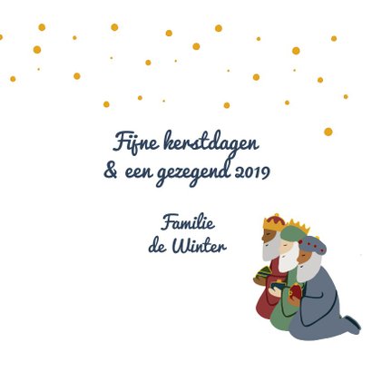 Kerstkaart illustratie geboorte Jezus kerststal 3