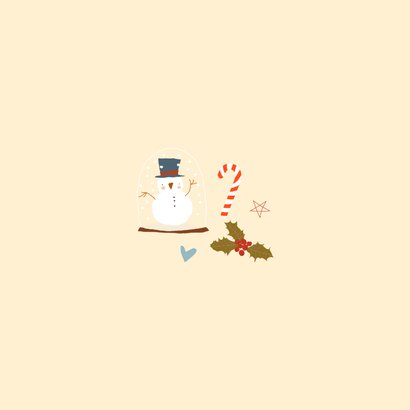Kerstkaart illustraties Merry Christmas happy new year Achterkant