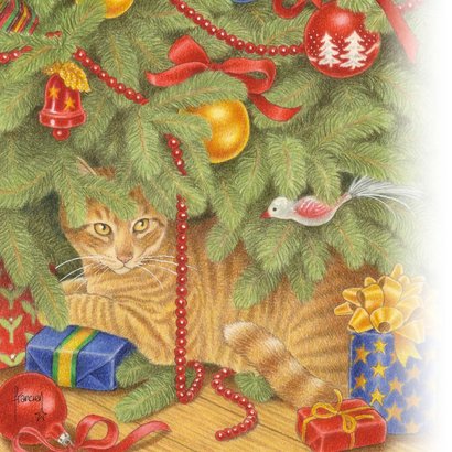 Kerstkaart Joris onder de kerstboom 2