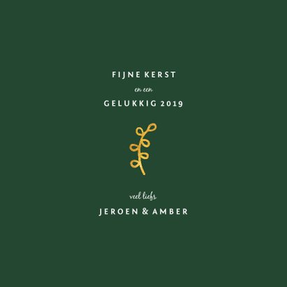 Kerstkaart 'joy to the world' goudlook 3