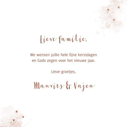 Kerstkaart Joy to the world met sterretjes en hartjes 3