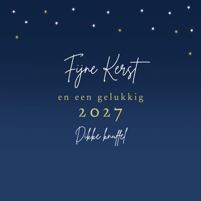 Kerstkaart joy to the world wereldbol sterren vallende ster 3