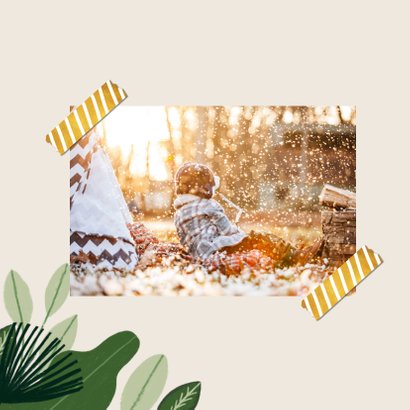 Kerstkaart jungle bells met foto en aapjes 2