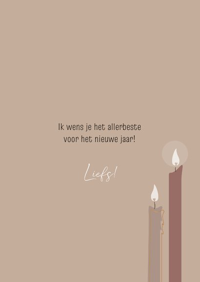 Kerstkaart kaarsen Ik denk aan je 3