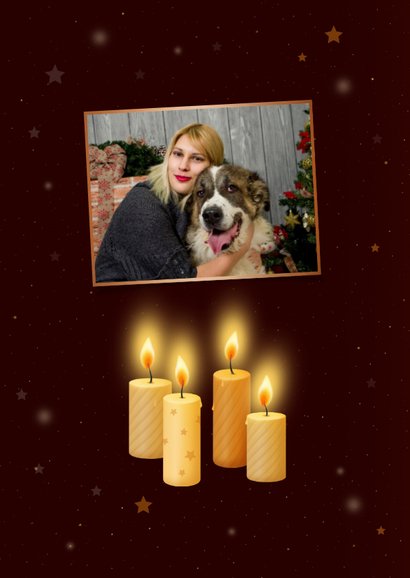 Kerstkaart kaarsen kerstboom 2