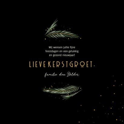 Kerstkaart kader van dennen met grote foto 3