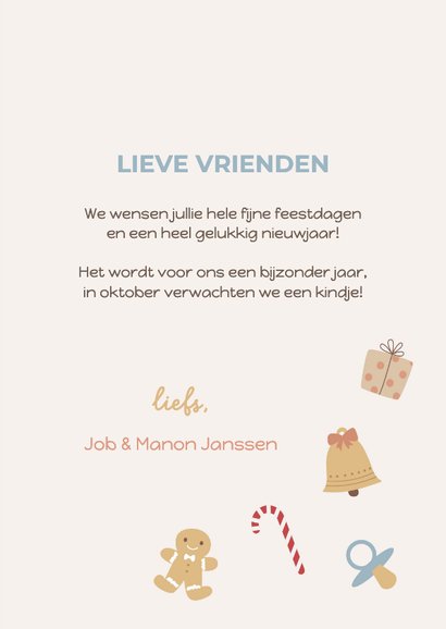 Kerstkaart kalender baby op komst 3