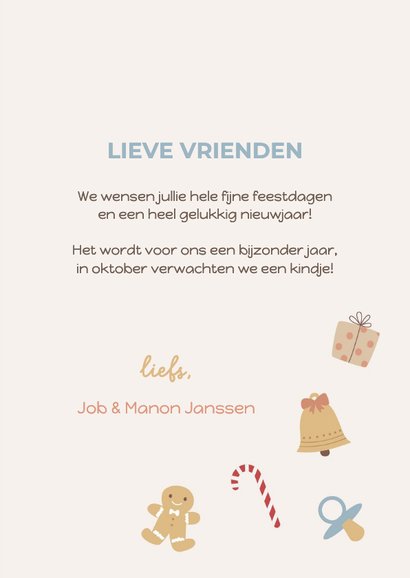 Kerstkaart kalender baby op komst 3