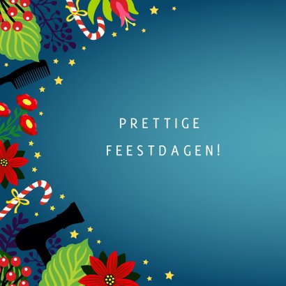 Kerstkaart kapper met vrolijke illustratie 2