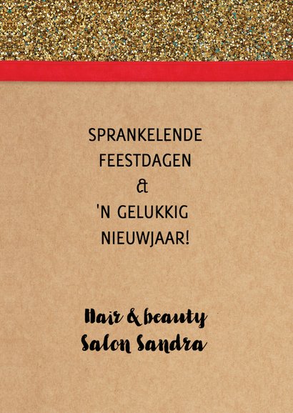 Kerstkaart Kapsalon gouden schaar 3