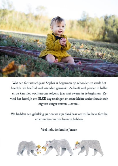 Kerstkaart kerst beer met vis 3