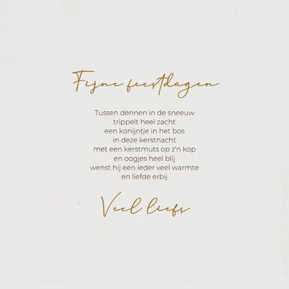 Kerstkaart kerst konijn bos 3