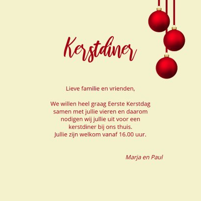 Kerstkaart Kerst vieren is samen gezellig tafelen 3