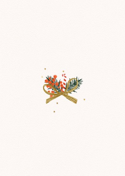 Kerstkaart kerstbal foto illustratie kerstornament goud Achterkant