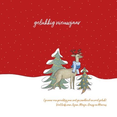 Kerstkaart - kerstbal met Rudolf 3
