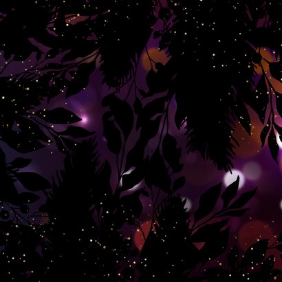 Kerstkaart kerstballen 2026 paars rood licht Achterkant