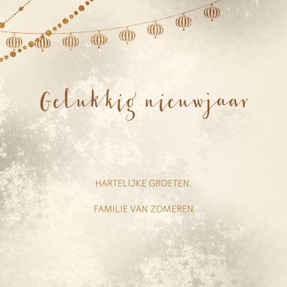 Kerstkaart kerstballen goud met wit 3