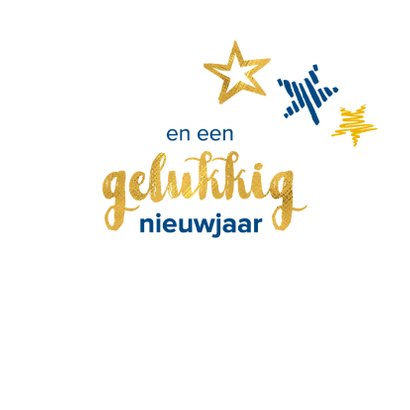 Kerstkaart kerstbomen blauw en goud 3