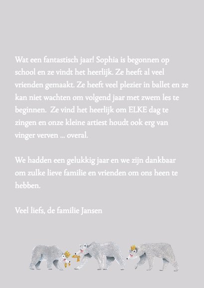 Kerstkaart kerstbomen en beren 3