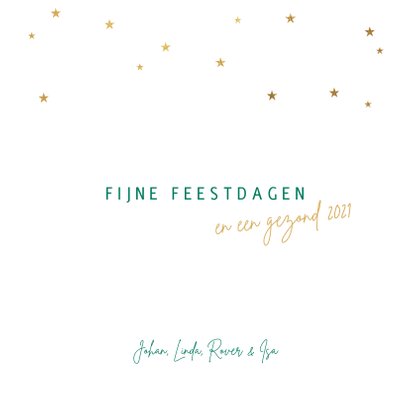 Kerstkaart kerstbomen sterren 3