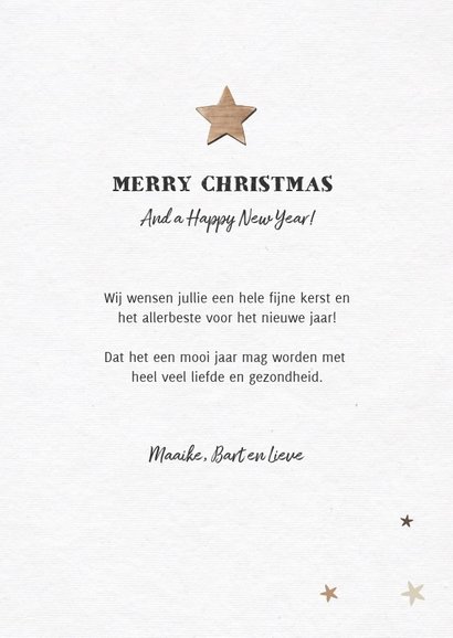 kerstkaart kerstboom fotocollage houtlook sterren 3