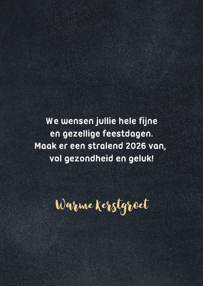 Kerstkaart kerstboom goud op krijtbord 3