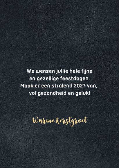 Kerstkaart kerstboom goud op krijtbord 3