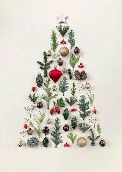 Kerstkaart kerstboom grafisch & natuurlijk 2