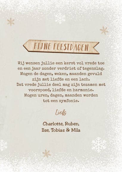 Kerstkaart kerstboom hout fijne feestdagen kerst nieuwjaar 3