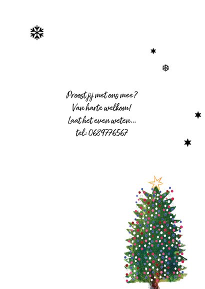 Kerstkaart kerstboom illustratie sfeer 3