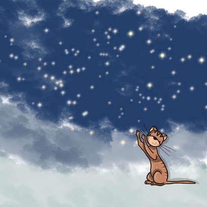 Kerstkaart kerstboom kat 2