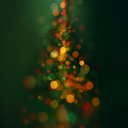 Kerstkaart kerstboom licht flair 2